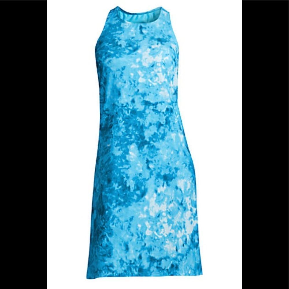 New Land’s End Racer back dresskini top softcup turquoise tie-dye various